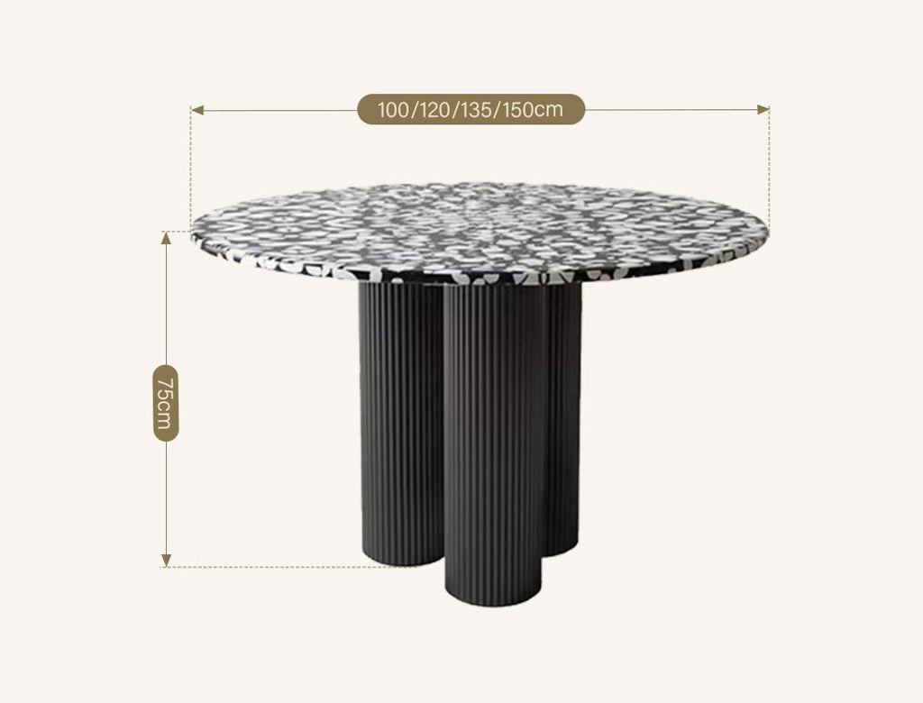 Nelli Modern Round Dining Table, Marble - Joe’s Haven