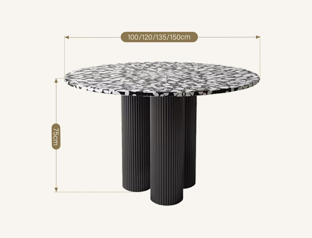Nelli Modern Round Dining Table, Marble - Joe’s Haven