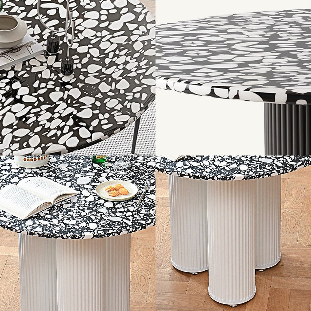 Nelli Modern Round Dining Table, Marble - Joe’s Haven