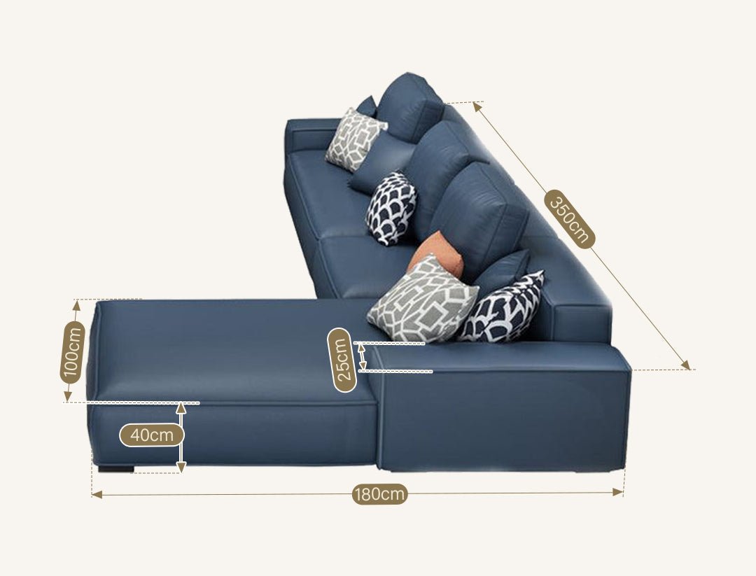 Nevaeh Three Seater Corner Sofa, Leathaire - Joe’s Haven