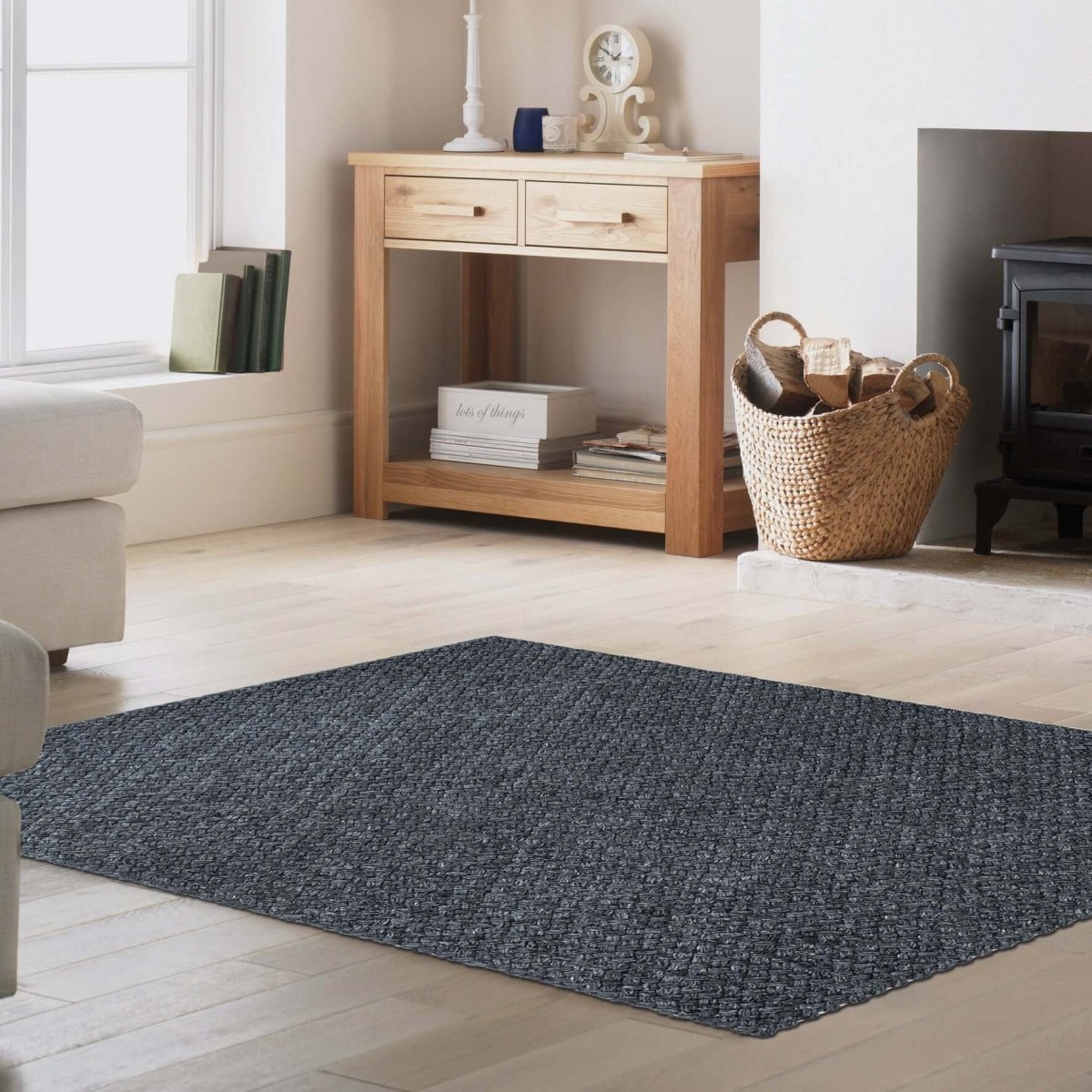 Solid Design Recycled Low Pile Eco Rug | Nila - Joe’s Haven