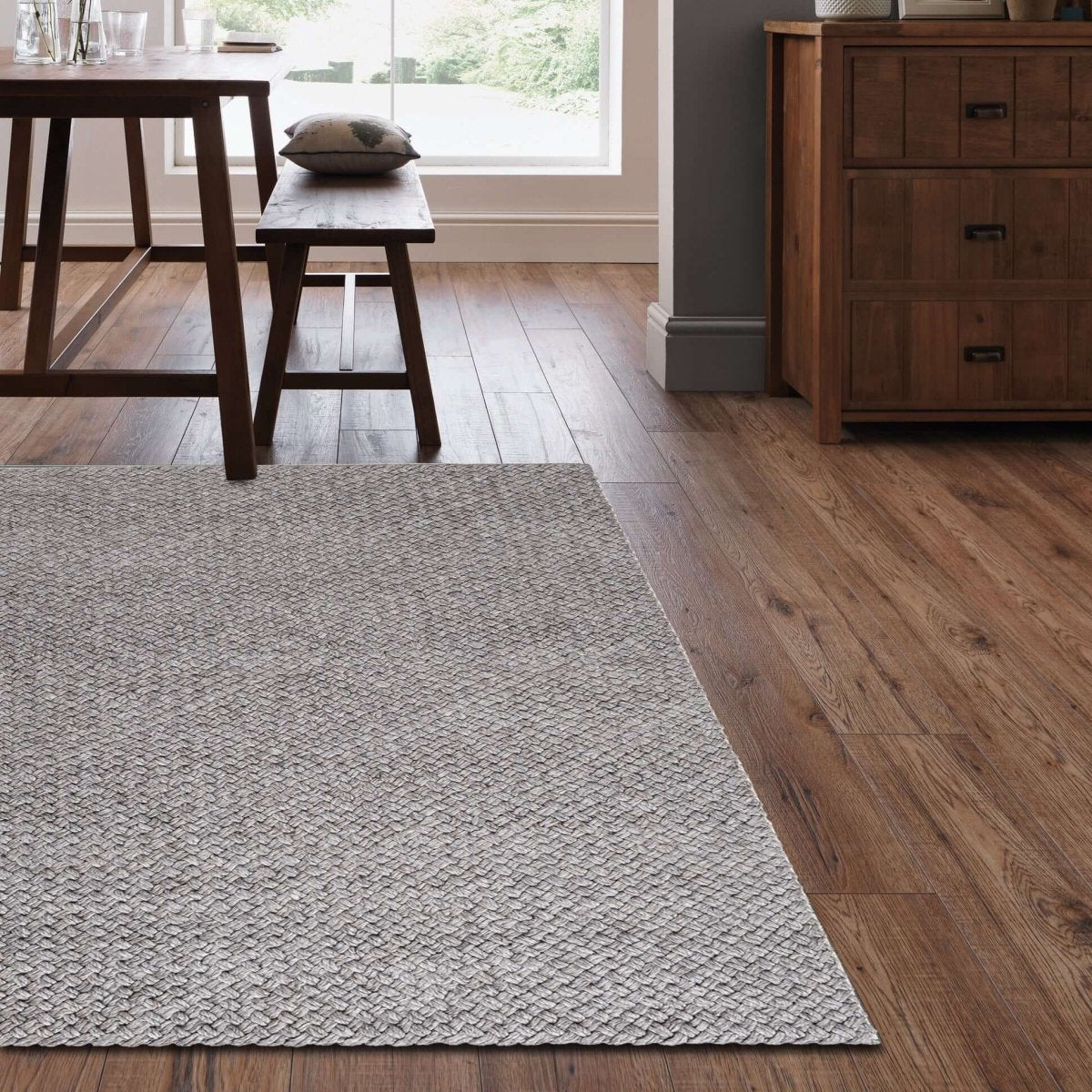 Solid Design Recycled Low Pile Eco Rug | Nila - Joe’s Haven