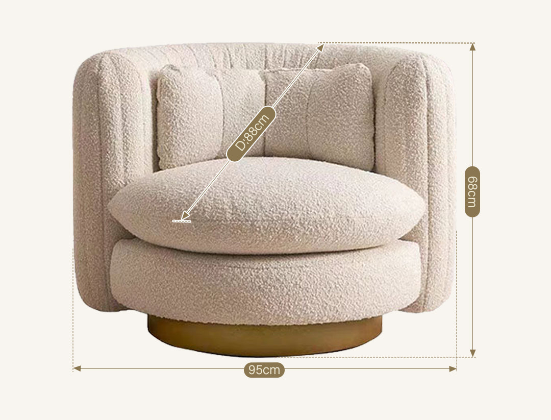 Nova Swivel Armchair, Boucle