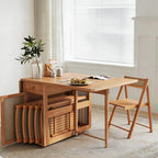 Nydia Foldable Dining Table Set With Storage, Rattan, Solid Wood - Joe’s Haven
