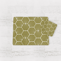 Olive Green Geometric Hexagons Placemats, Set of 4 or Set of 6 - Joe’s Haven