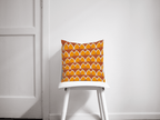Orange and Yellow Geometric Arches Design Cushion, Throw Pillow - Joe’s Haven