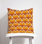 Orange and Yellow Geometric Arches Design Cushion, Throw Pillow - Joe’s Haven