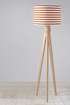 Orange and White Geometric Striped Lampshade, Ceiling or Table Lamp Shade - Joe’s Haven