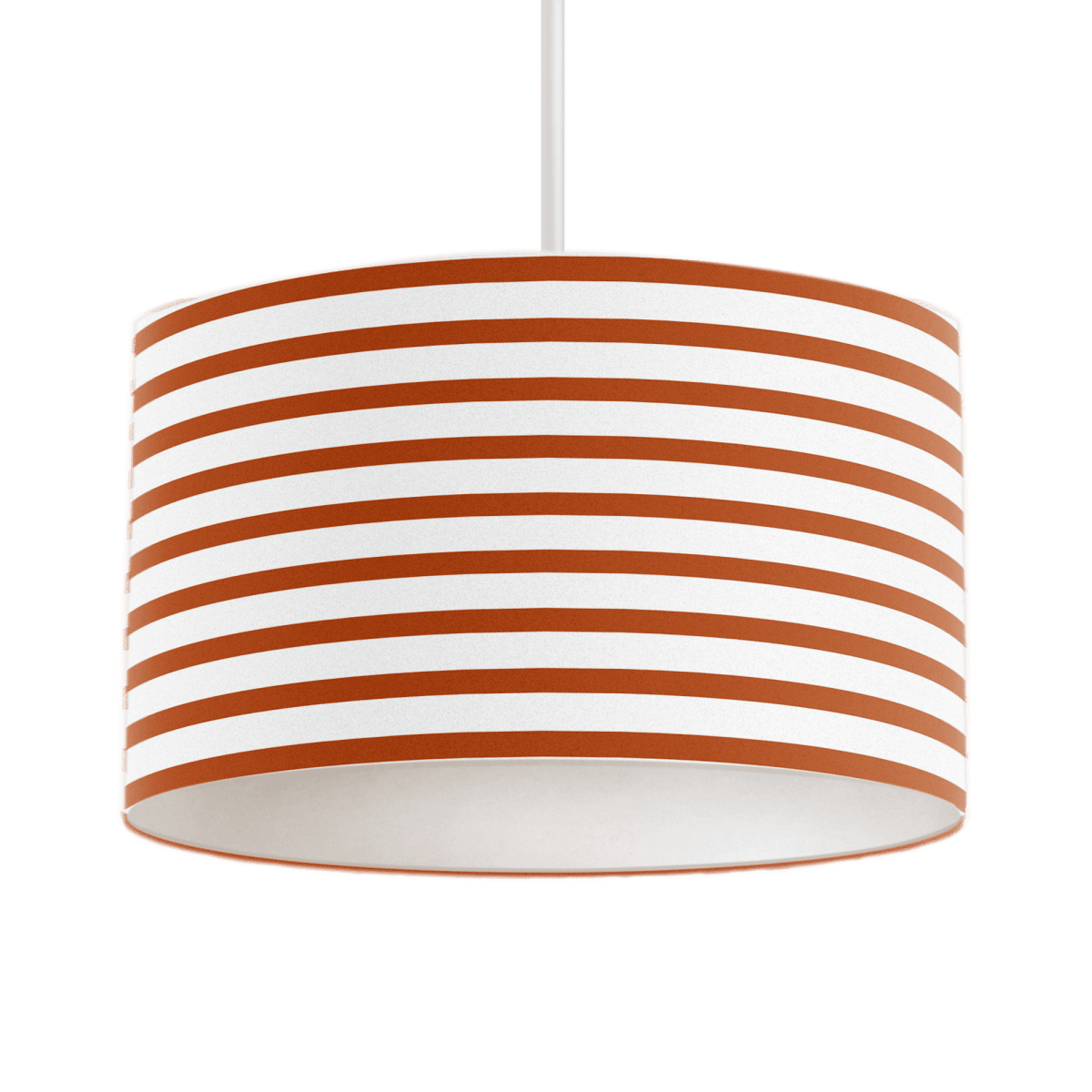 Orange and White Geometric Striped Lampshade, Ceiling or Table Lamp Shade - Joe’s Haven