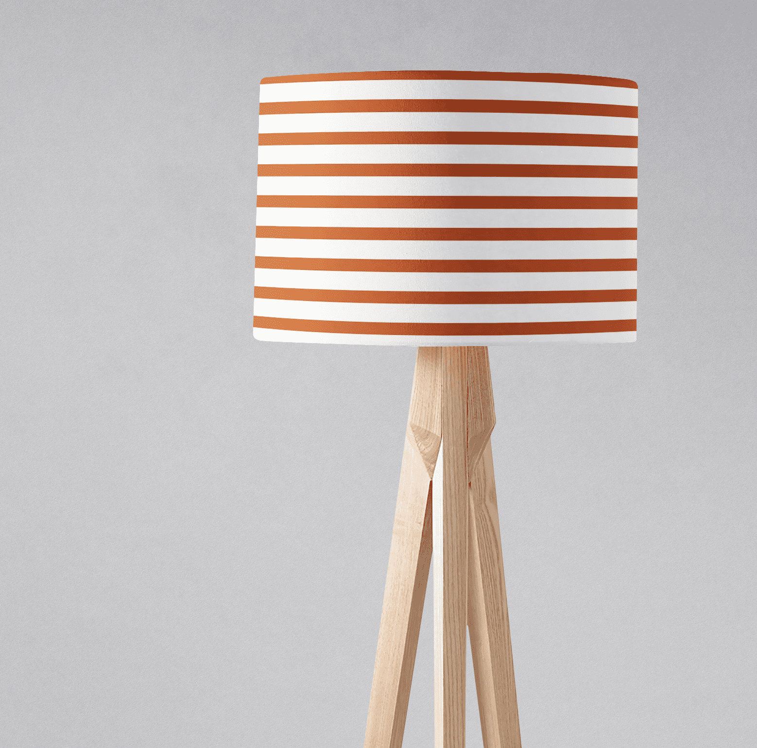 Orange and White Geometric Striped Lampshade, Ceiling or Table Lamp Shade - Joe’s Haven