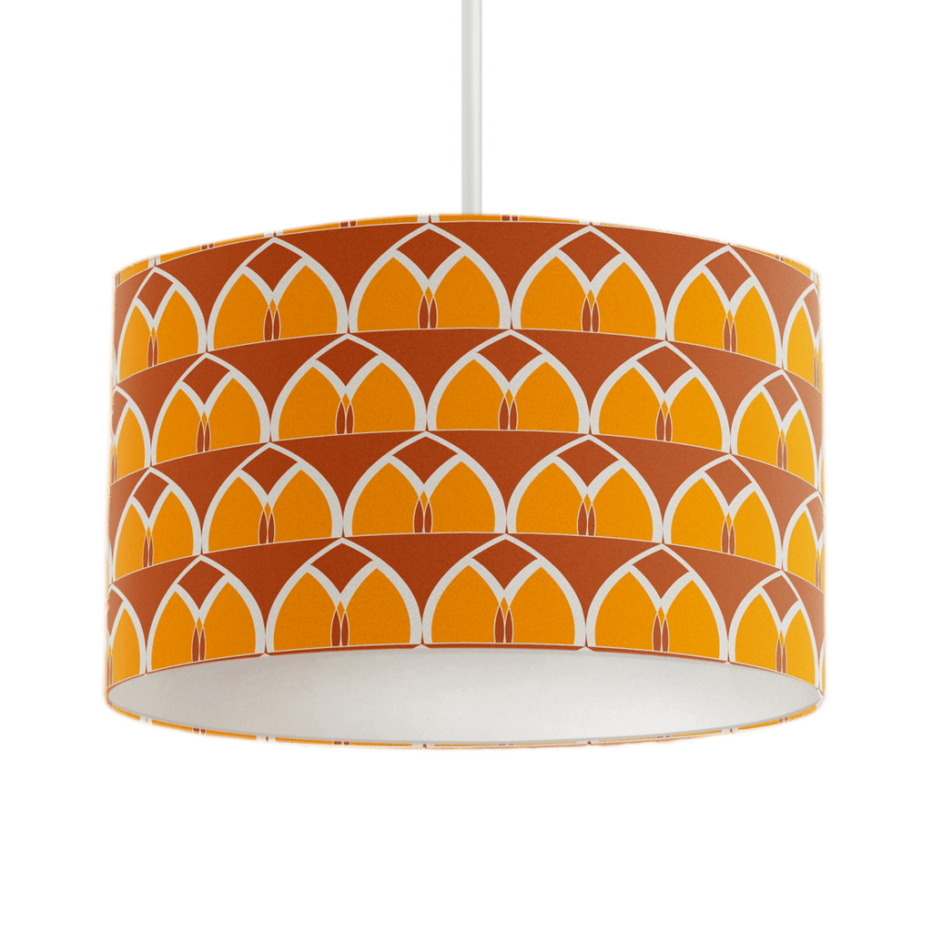 Orange and Yellow Geometric Arches Design Lampshade, Ceiling or Table Lamp Shade - Joe’s Haven