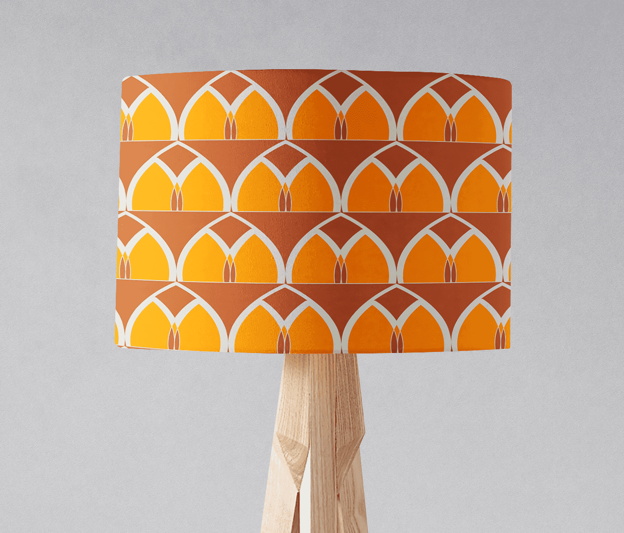 Orange and Yellow Geometric Arches Design Lampshade, Ceiling or Table Lamp Shade - Joe’s Haven