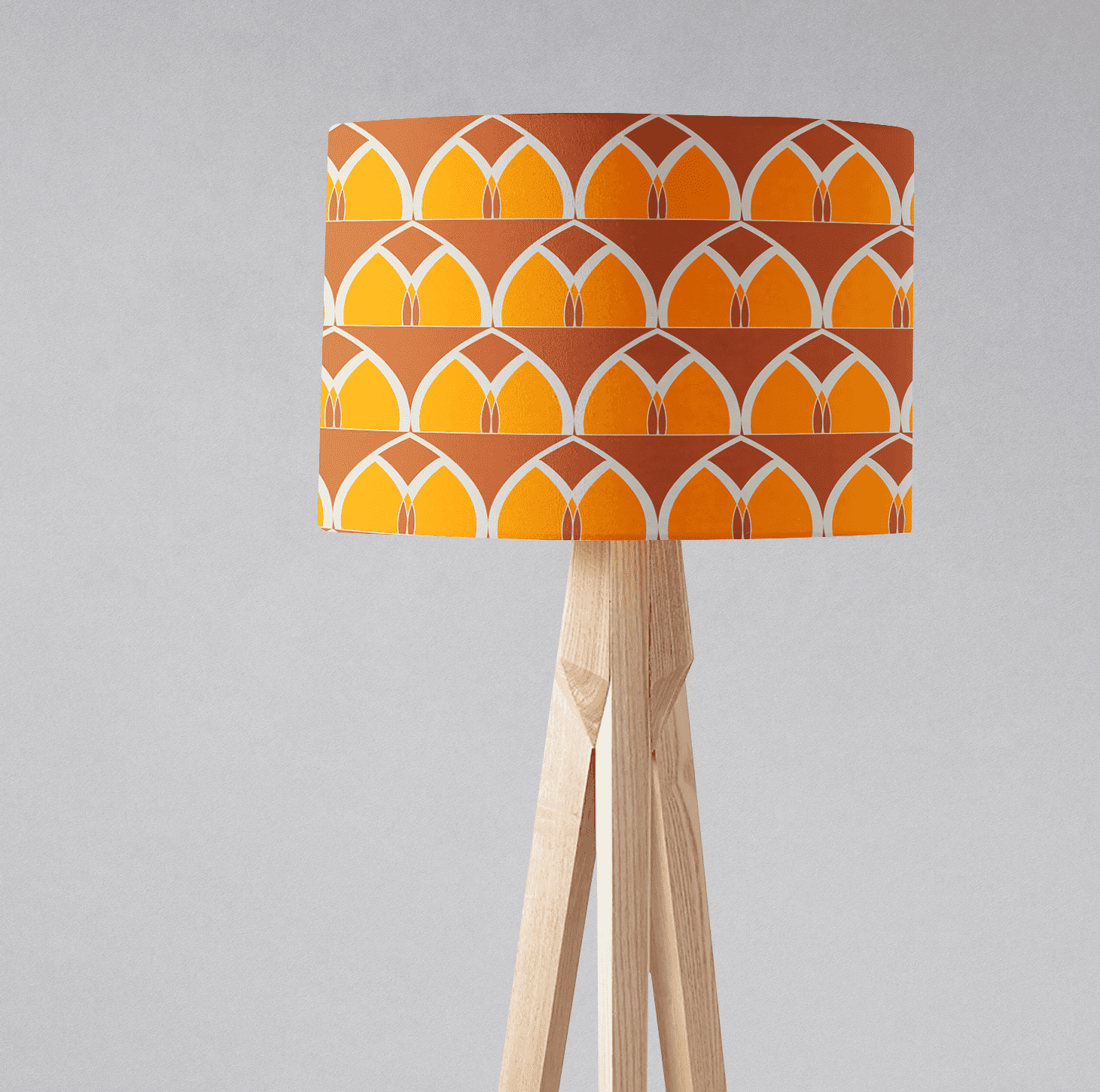 Orange and Yellow Geometric Arches Design Lampshade, Ceiling or Table Lamp Shade - Joe’s Haven