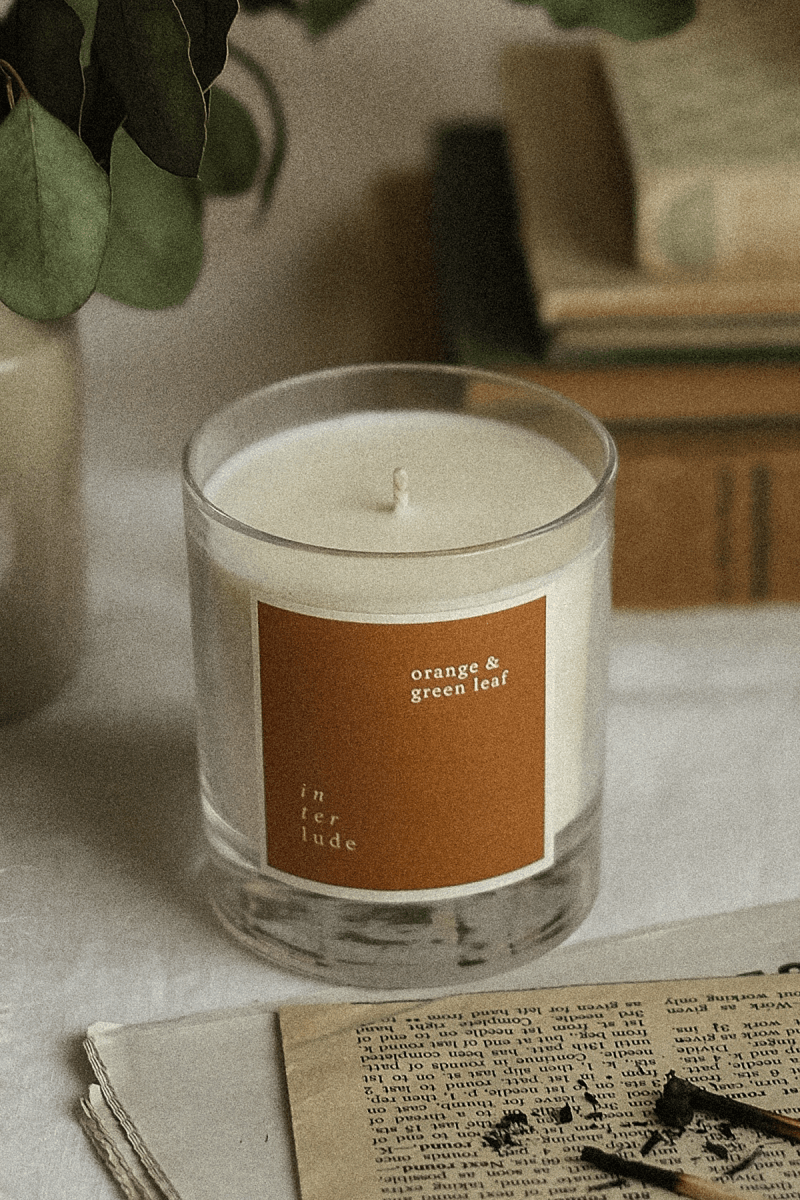 Orange & Green Leaf Scented Candle - Joe’s Haven
