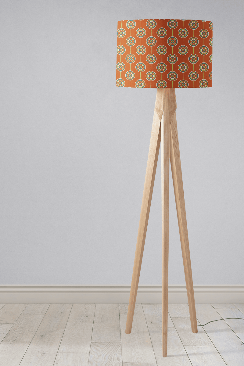 Orange Retro Circles Design Lampshade, Ceiling or Table Lamp Shade - Joe’s Haven