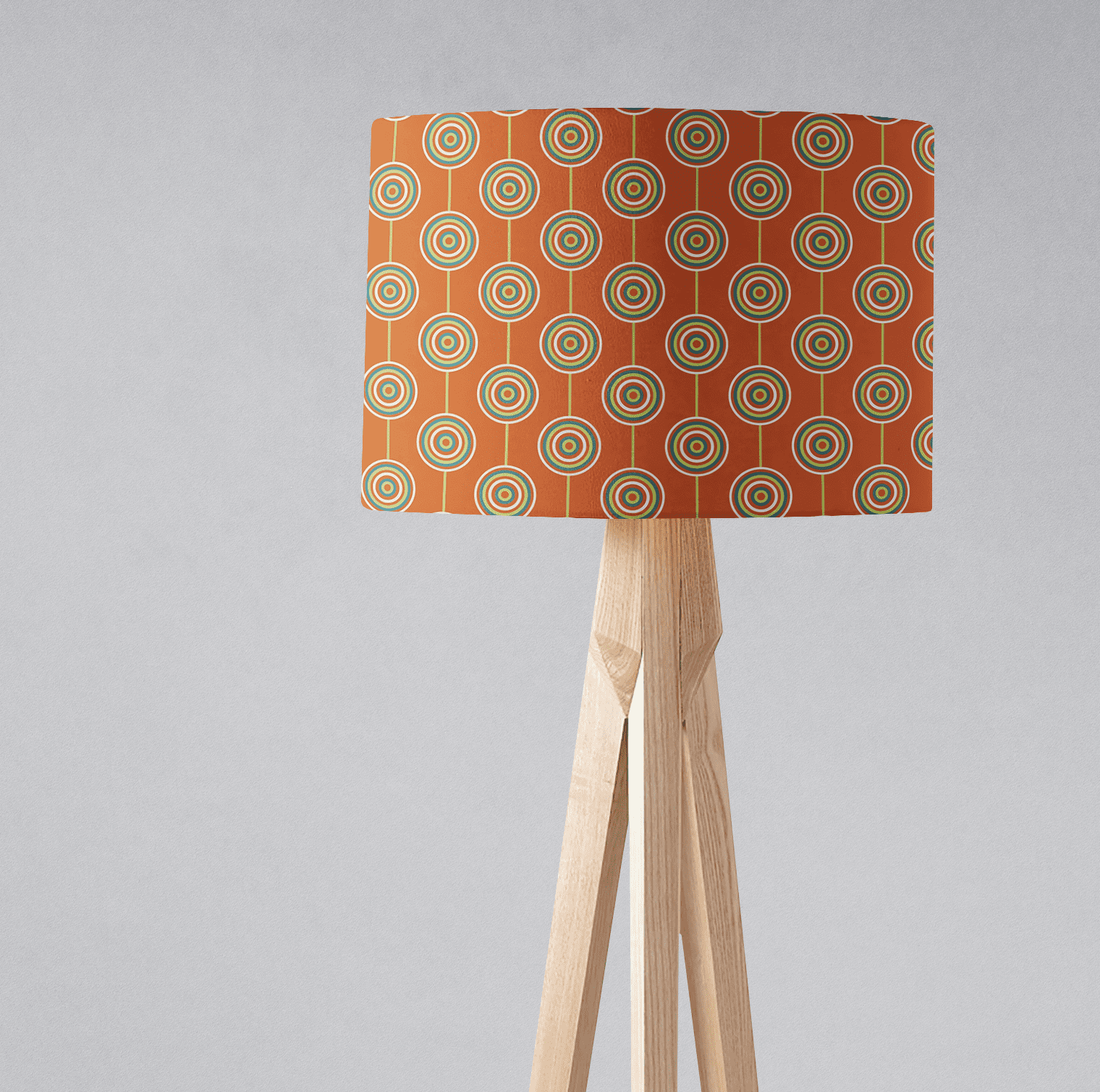 Orange Retro Circles Design Lampshade, Ceiling or Table Lamp Shade - Joe’s Haven