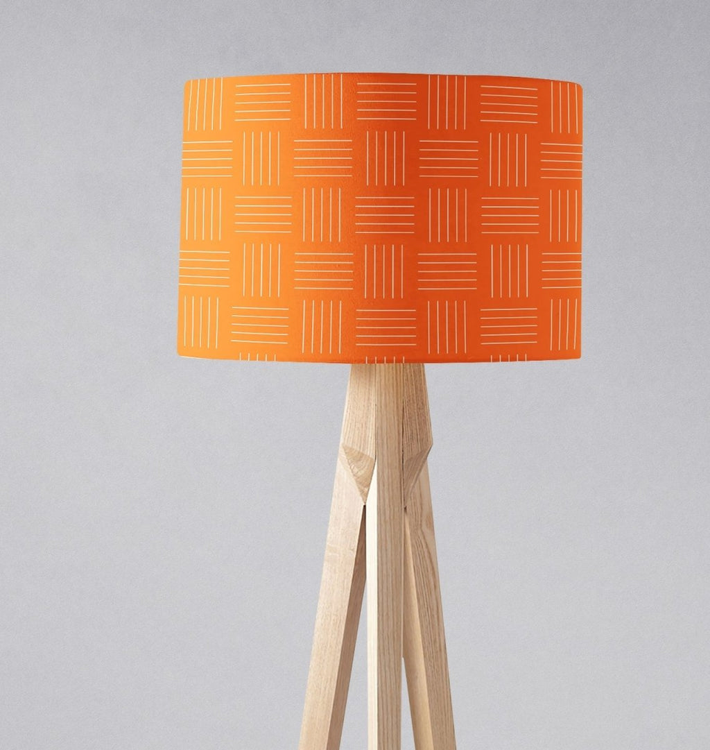 Orange Lines Geometric Contemporary Lampshade, Ceiling or Table Lamp Shade - Joe’s Haven