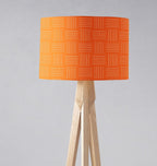 Orange Lines Geometric Contemporary Lampshade, Ceiling or Table Lamp Shade - Joe’s Haven