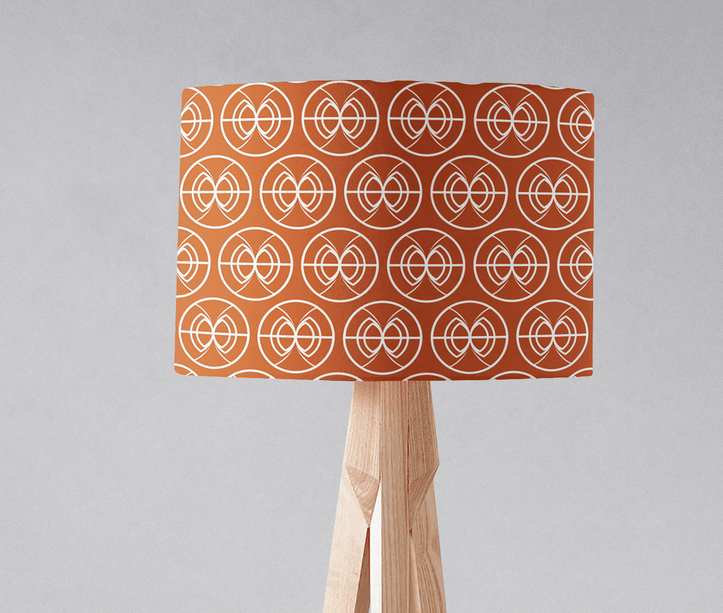 Orange and White Geometric Semi - Circle Design Lampshade, Ceiling or Table Lamp Shade - Joe’s Haven
