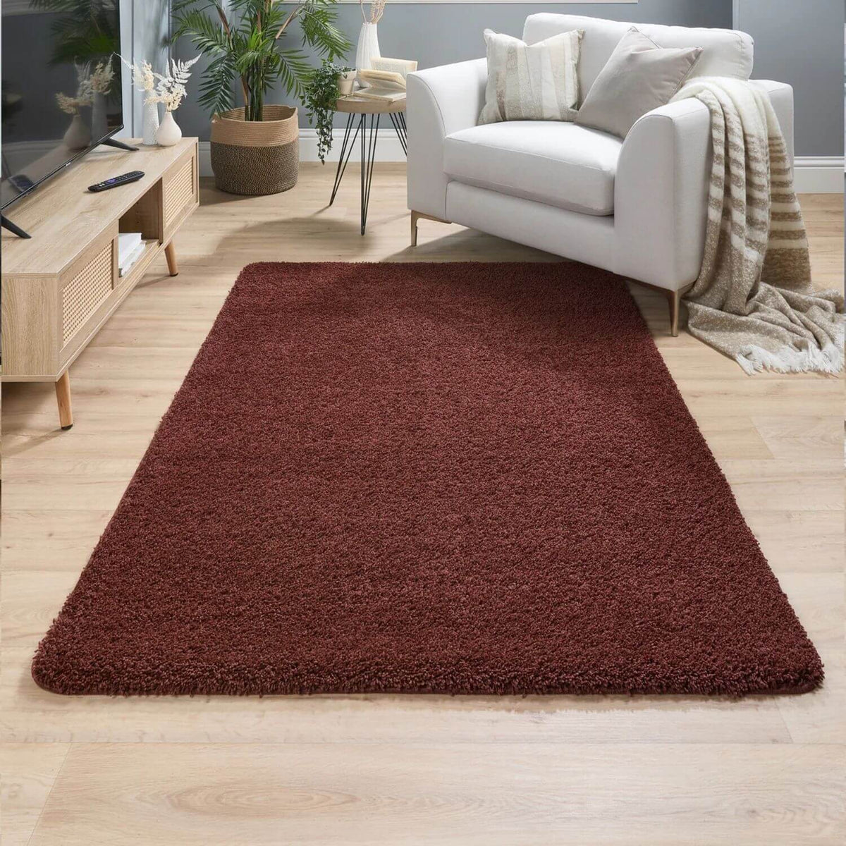 Washable Ox Red Shaggy Rug - Joe’s Haven