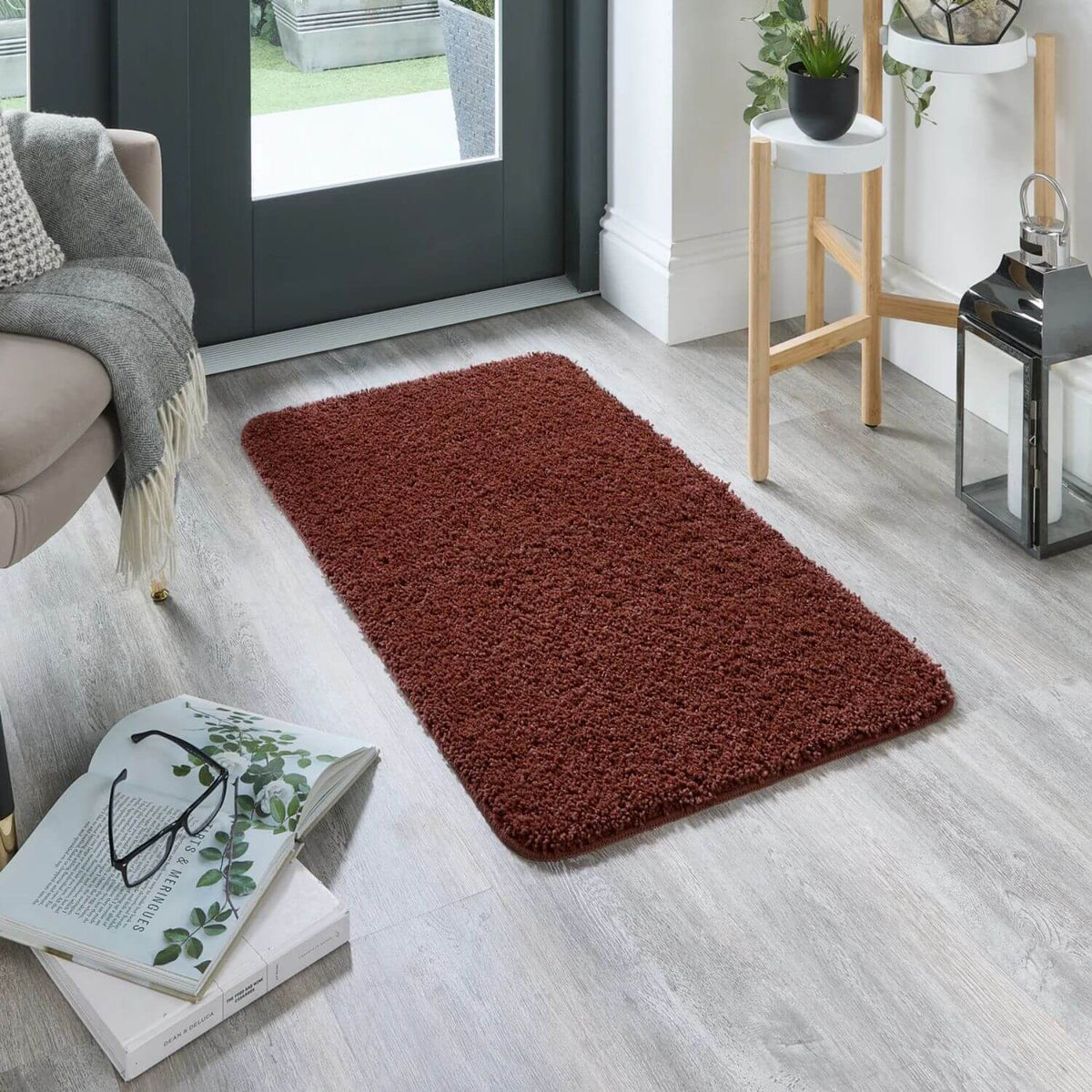 Washable Ox Red Shaggy Rug - Joe’s Haven
