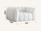 Oxley Pumpkin Single Seater Sofa, Armchair, White - Joe’s Haven
