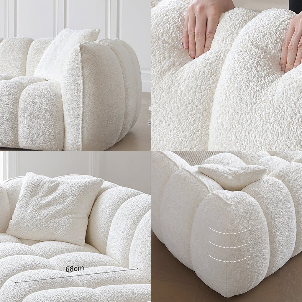 Oxley Pumpkin Single Seater Sofa, Armchair, White - Joe’s Haven