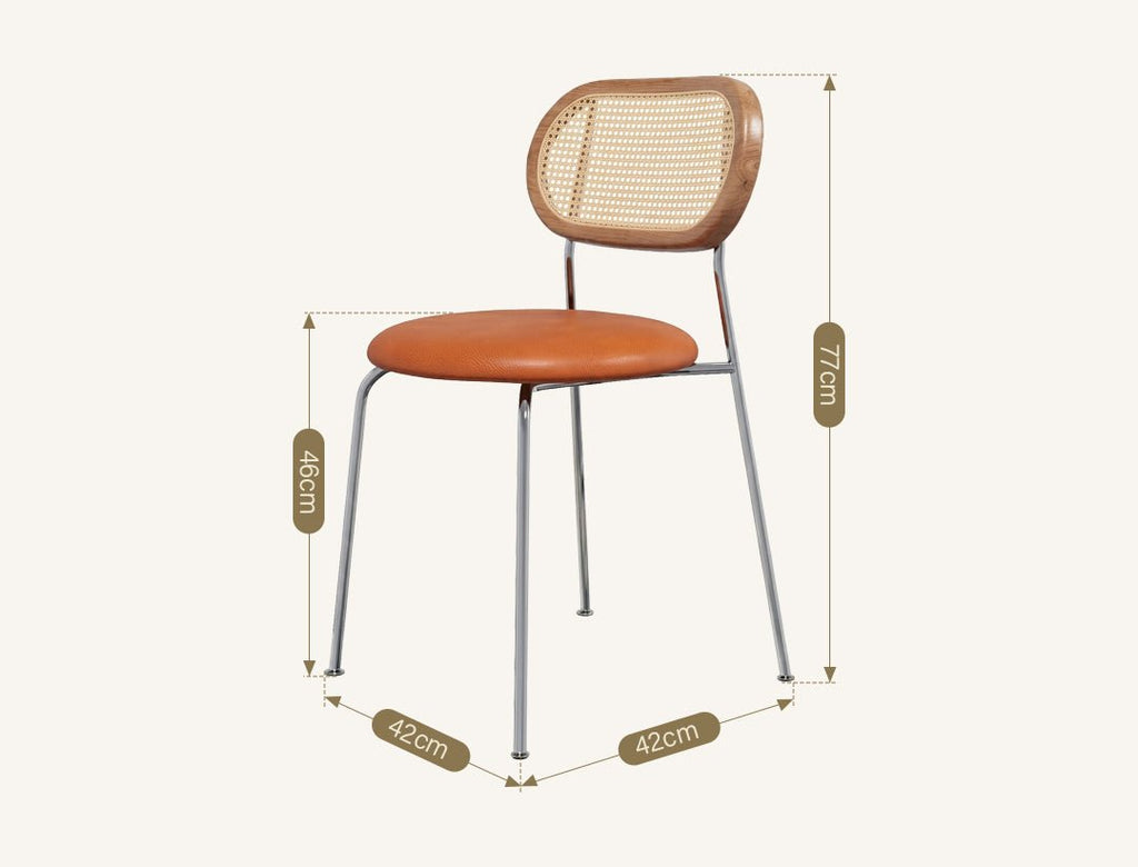 Ozzie Rattan Dining Chair, Round Seat Pad - Joe’s Haven