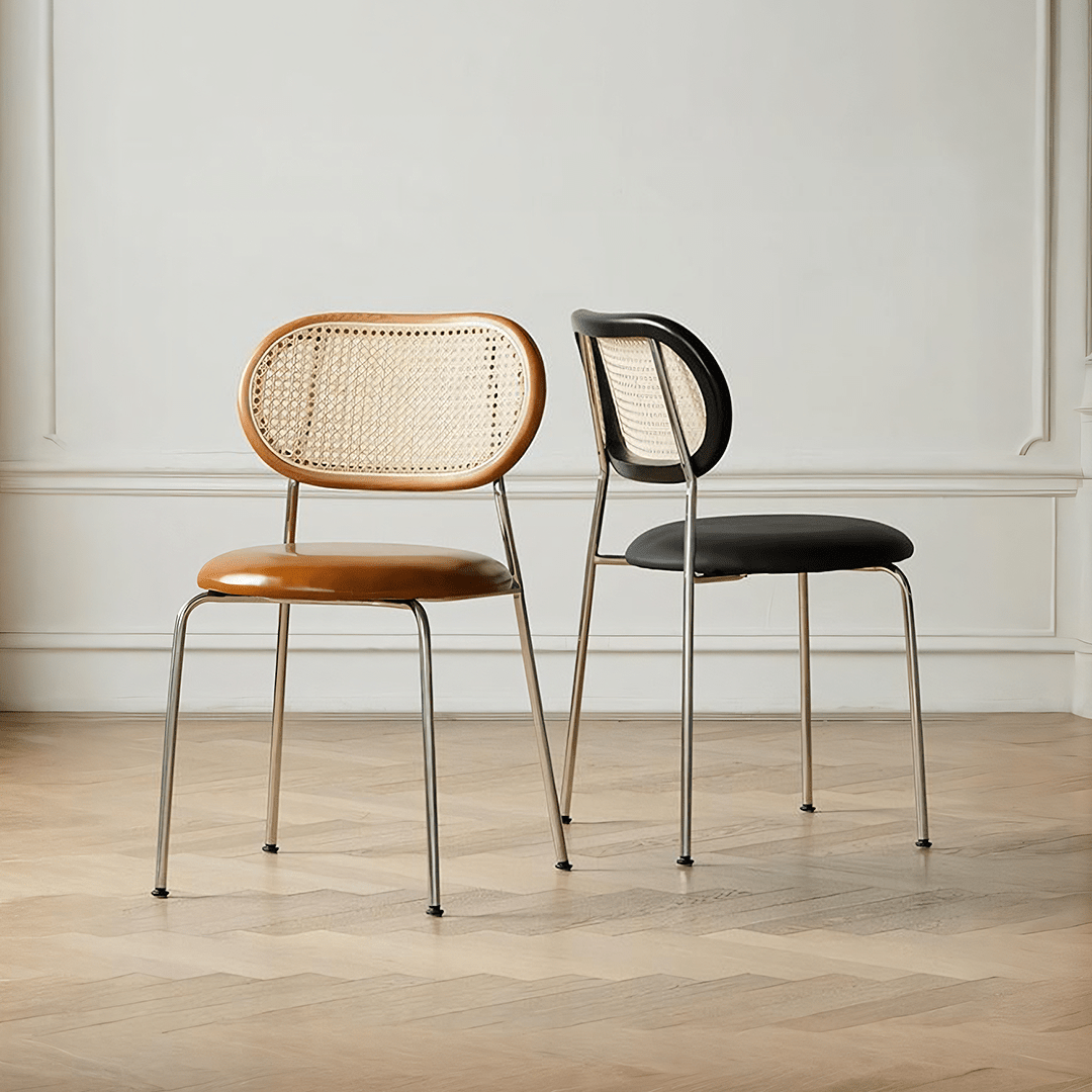 Ozzie Rattan Dining Chair, Round Seat Pad - Joe’s Haven