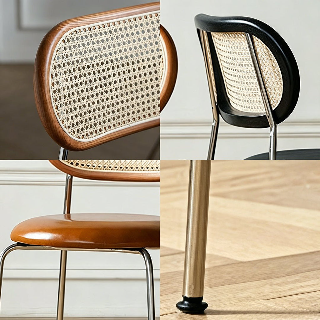Ozzie Rattan Dining Chair, Round Seat Pad - Joe’s Haven