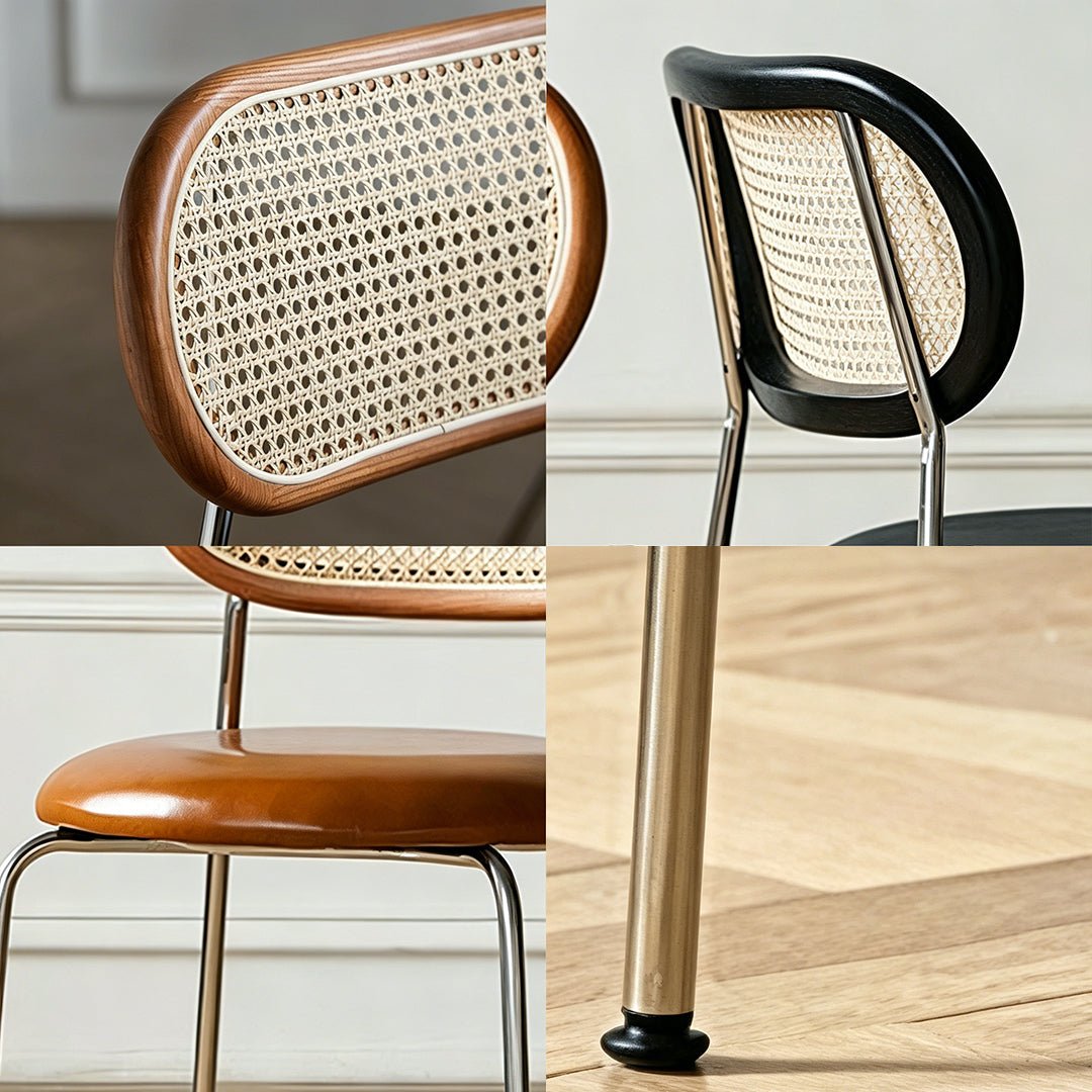 Ozzie Rattan Dining Chair, Round Seat Pad - Joe’s Haven