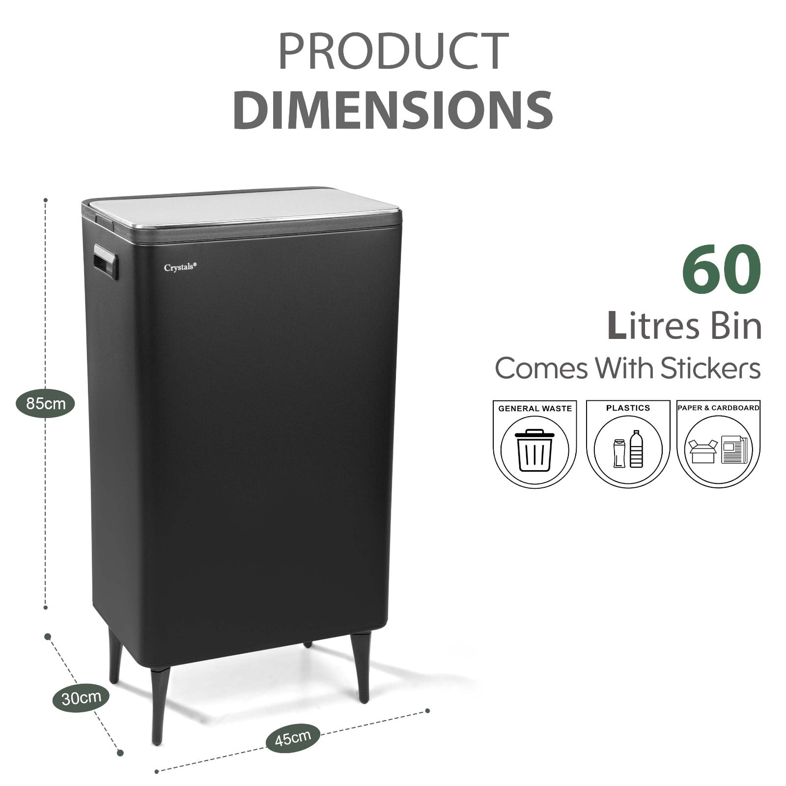 60L Dual Compartment Kitchen Bin