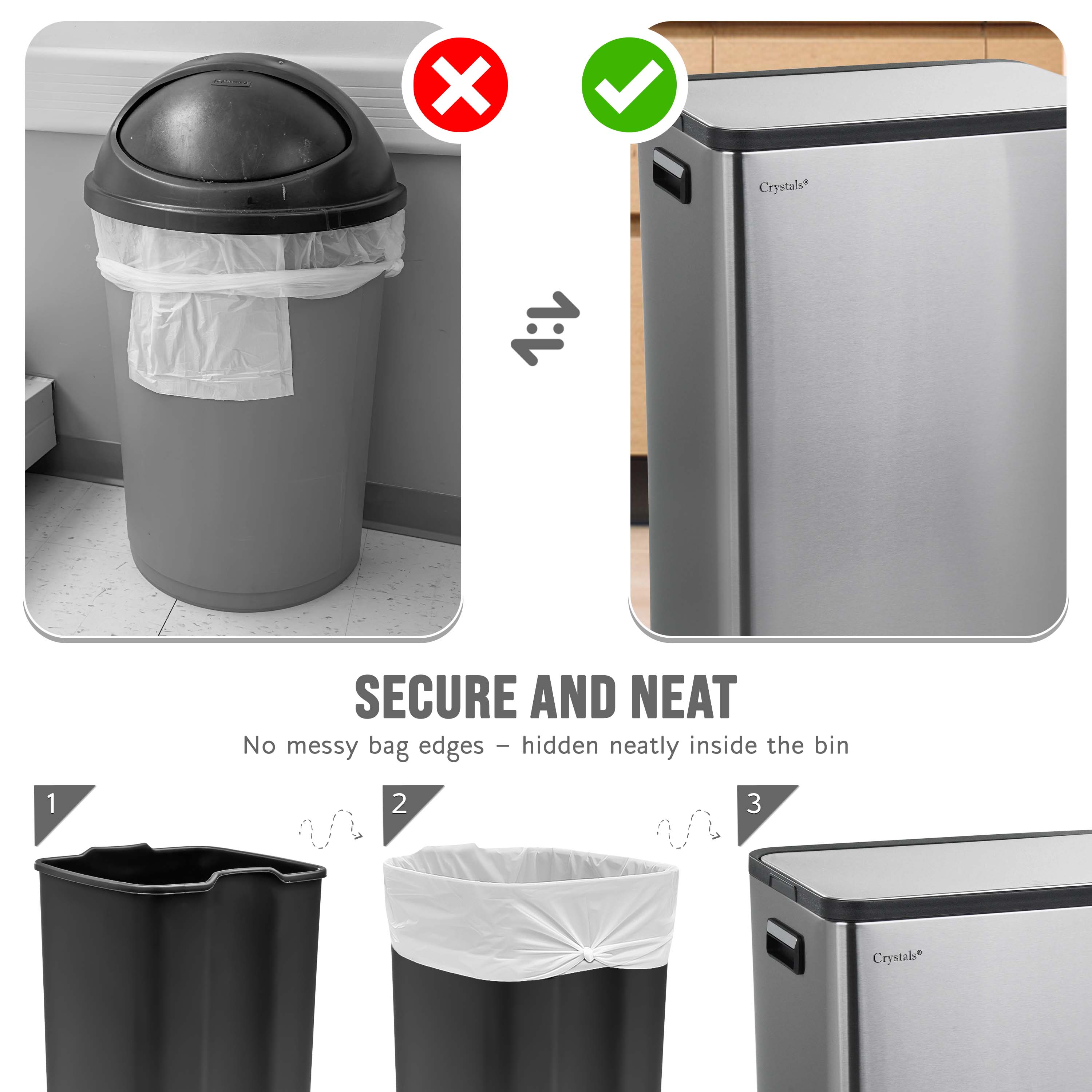 60L Dual Compartment Kitchen Bin
