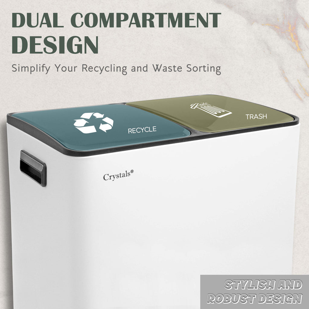60L Dual Compartment Pedal Bin