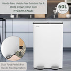 60L Dual Compartment Pedal Bin