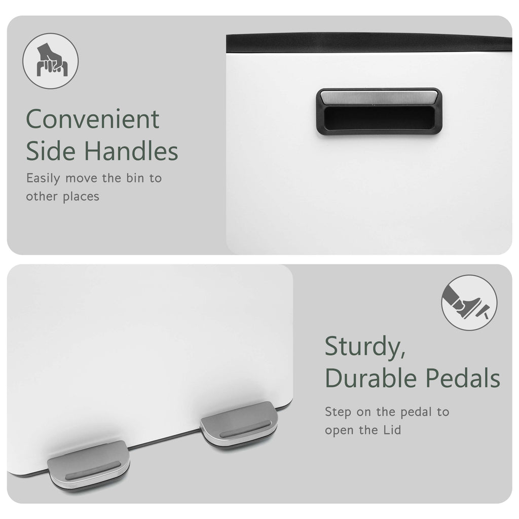 60L Dual Compartment Pedal Bin