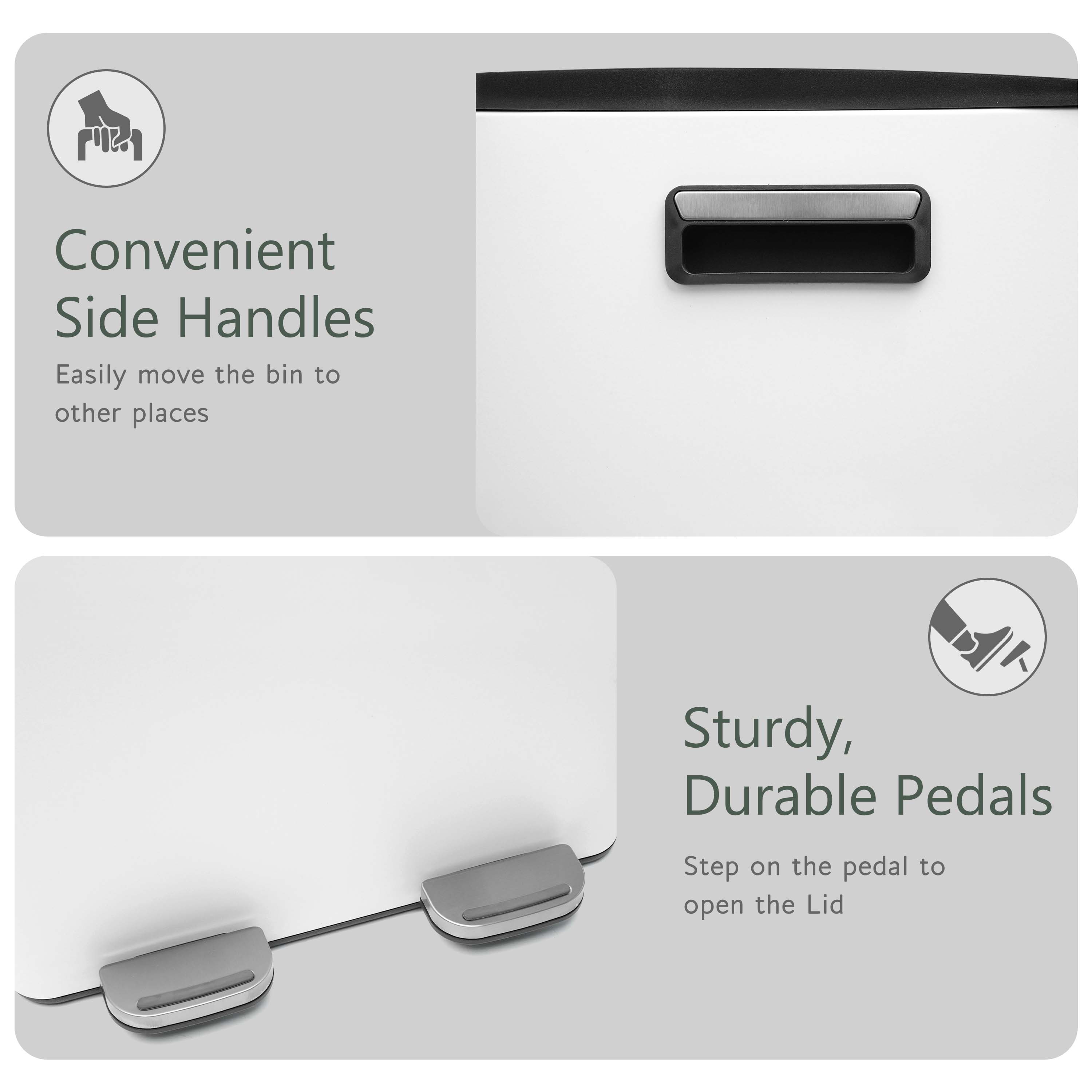 60L Dual Compartment Pedal Bin