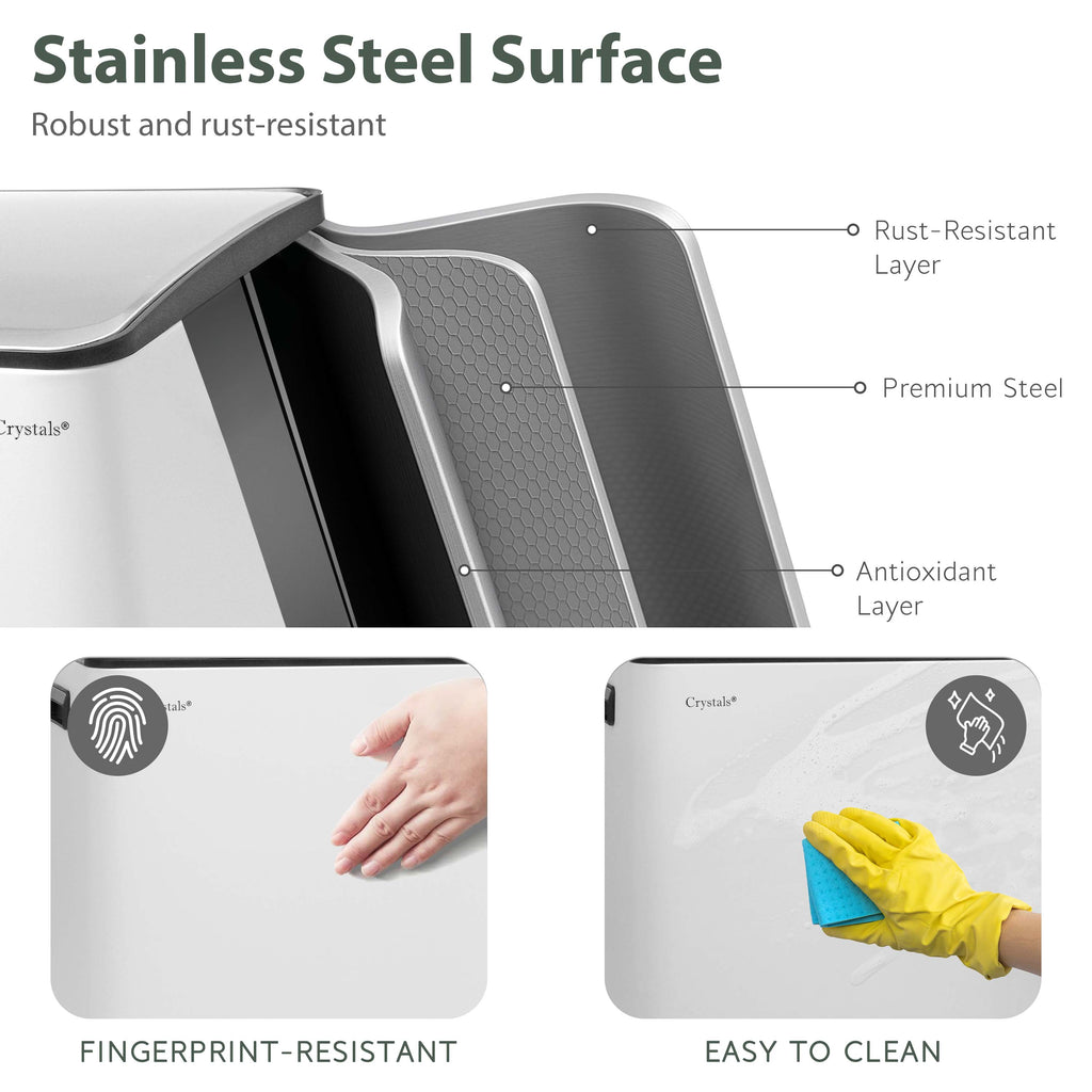 60L Dual Compartment Pedal Bin