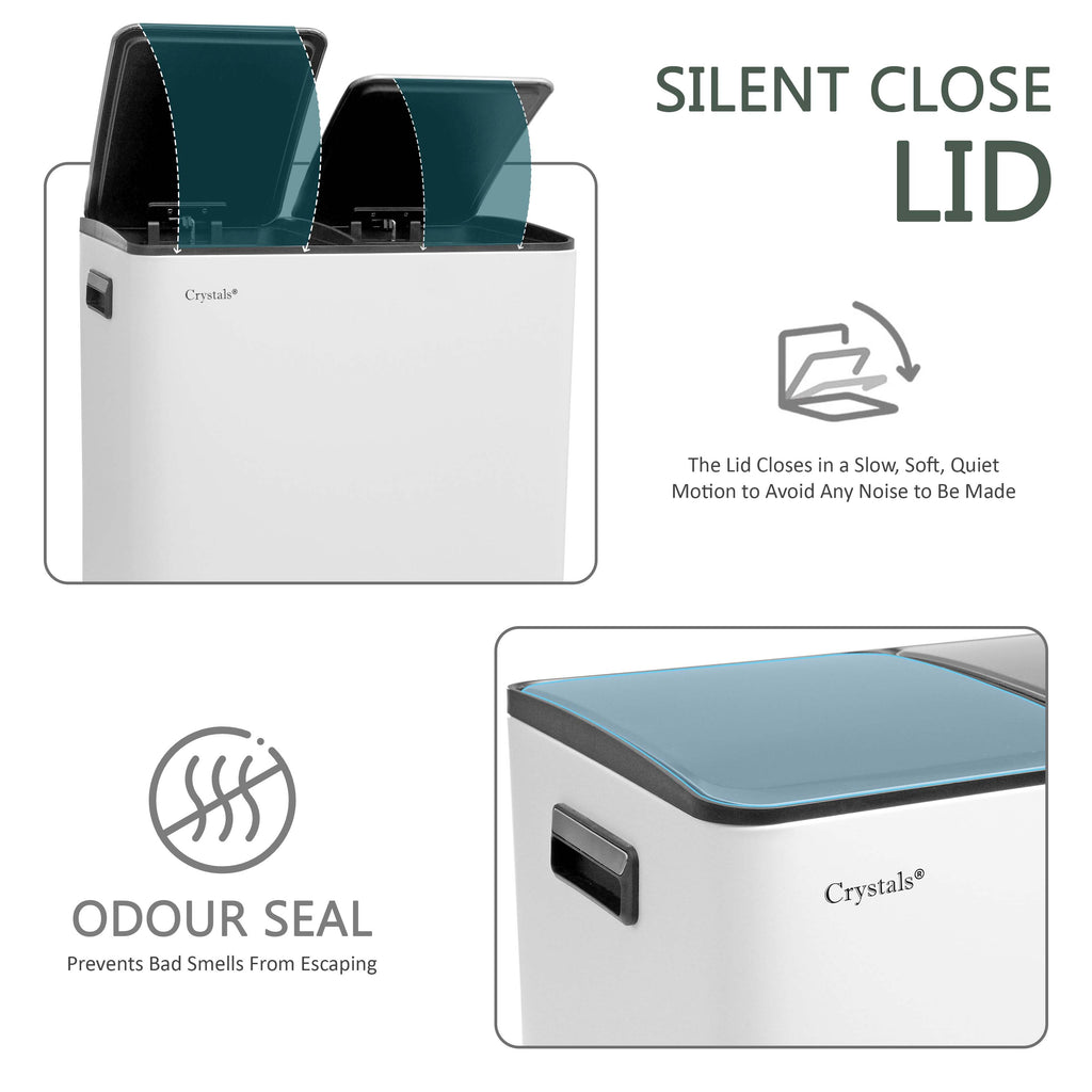 60L Dual Compartment Pedal Bin