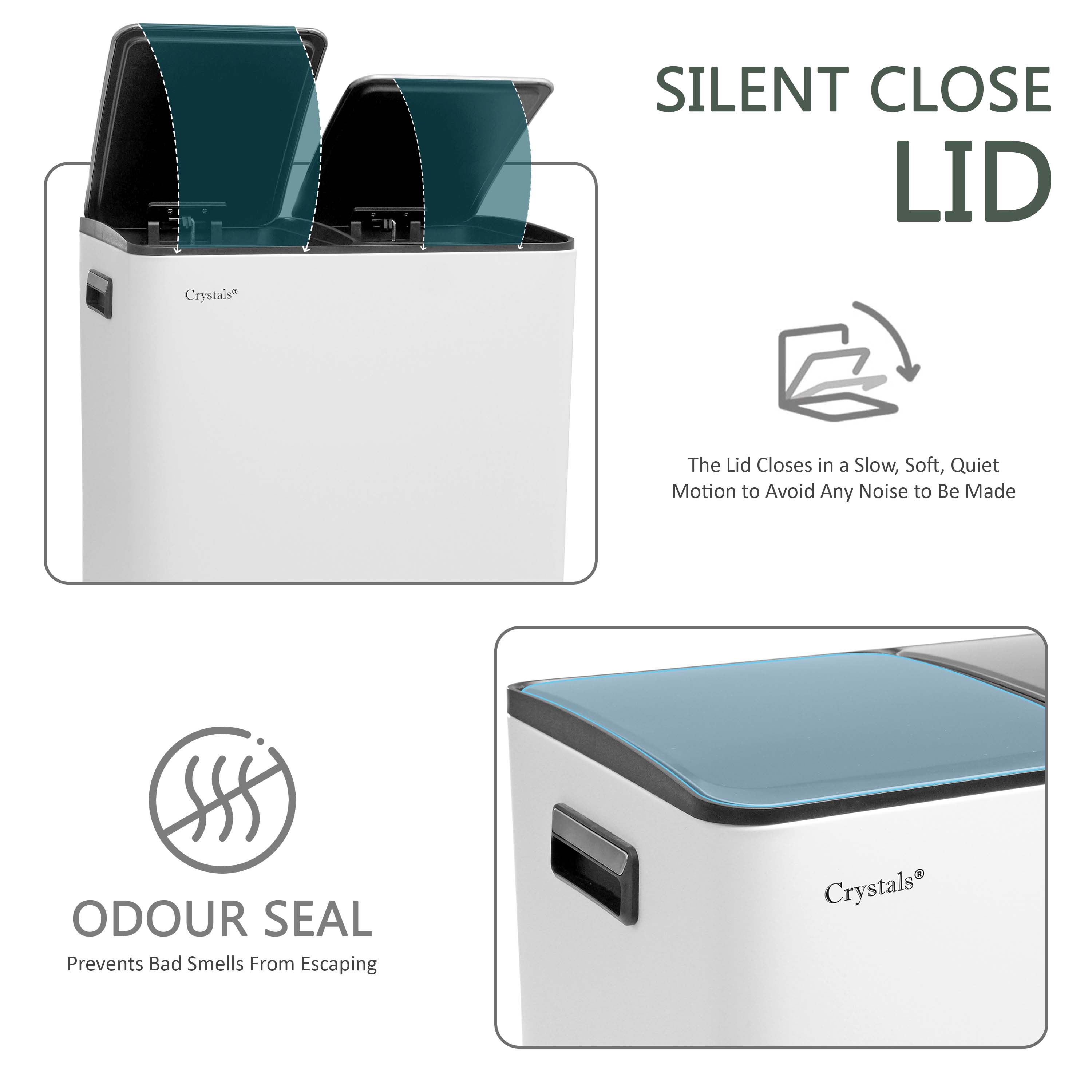 60L Dual Compartment Pedal Bin