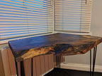 Cornish Walnut and gold black epoxy resin side table - Joe’s Haven