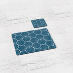 Peacock Blue Geometric Hexagons Placemats, Set of 4 or Set of 6 - Joe’s Haven
