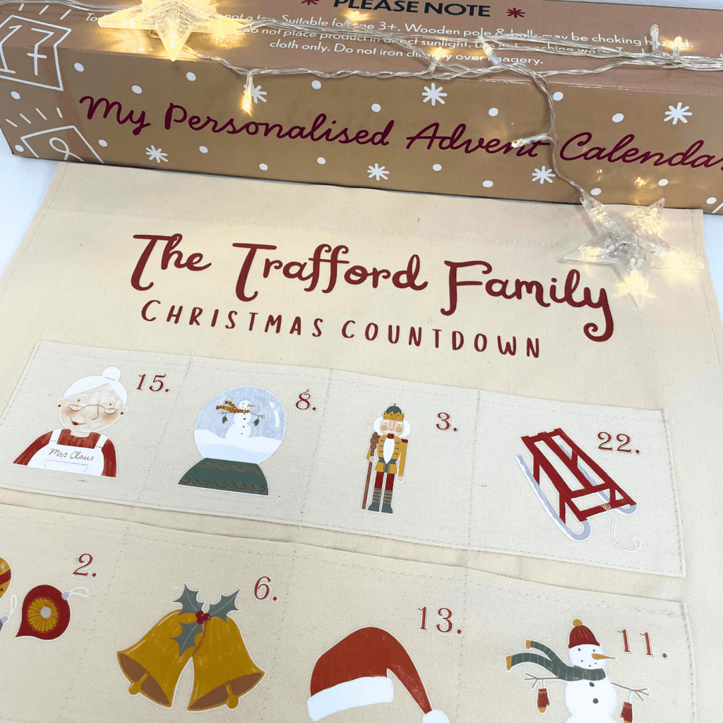 Personalised Fabric Christmas Advent Calendar - Christmas Countdown Calendar - Joe’s Haven