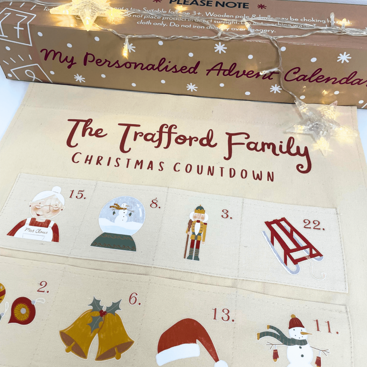 Personalised Fabric Christmas Advent Calendar - Christmas Countdown Calendar - Joe’s Haven