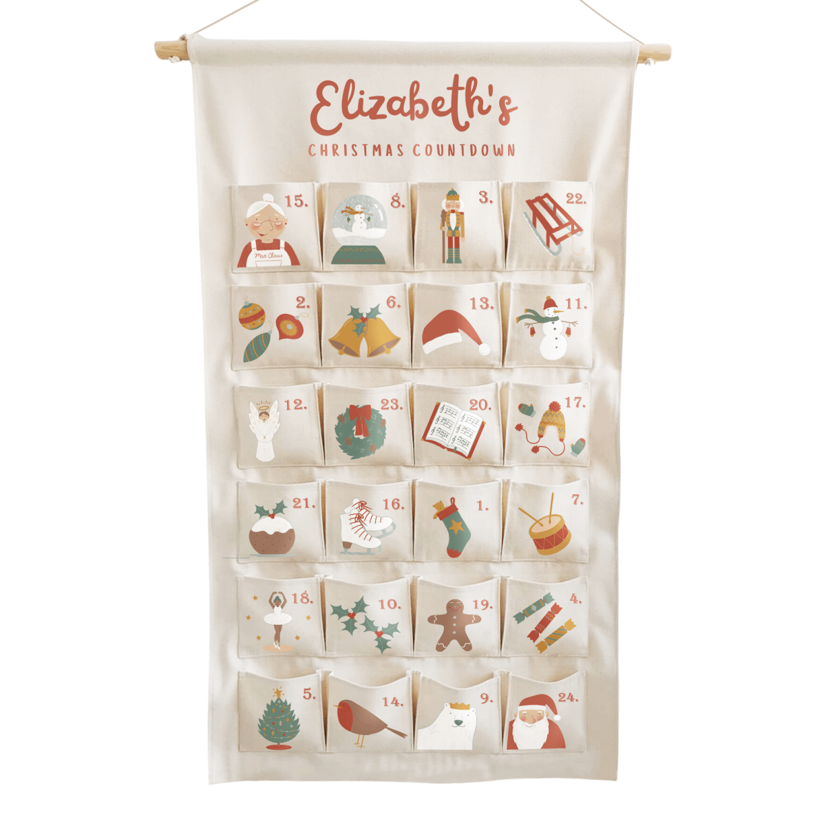 Personalised Fabric Christmas Advent Calendar - Christmas Countdown Calendar - Joe’s Haven