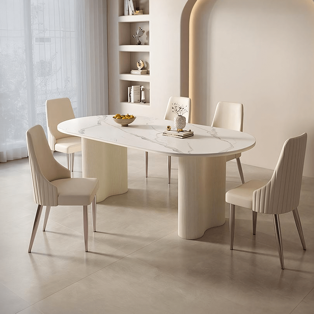 Peru Oval Dining Table, White - Joe’s Haven