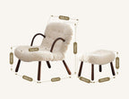 Philip Arc Armchair And Ottoman, Boucle