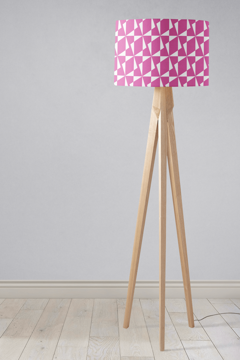 Pink Retro Geometric Lampshade, Ceiling or Table Lamp Shade - Joe’s Haven