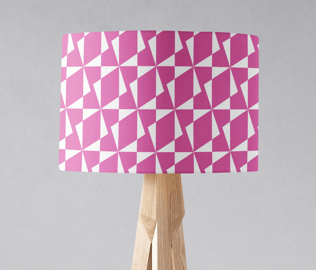 Pink Retro Geometric Lampshade, Ceiling or Table Lamp Shade - Joe’s Haven