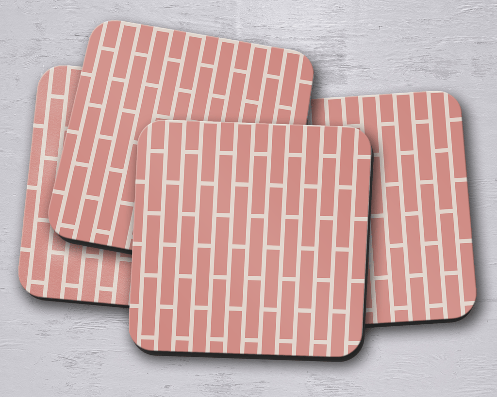 Pink Geometric Coasters, Table Decor Drinks Mat - Joe’s Haven